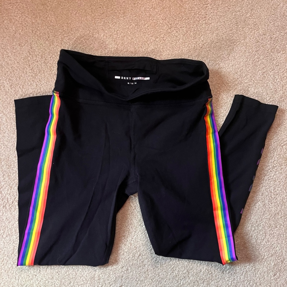 DKNY LGBTQ+ Pride black leggings with rainbow accent